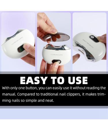 Automatic Electric Nail Clipper Electric Nail Trimmer with LED Light and 3 Speeds Electric Fingernail Cutter USB Rechargeable Electric Nail File with LCD Digital Display for Adult Seniors Baby White - Buy Online on GoSupps.com