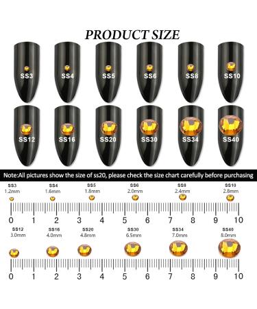 Yhmq 576PCS Nail Rhinestones & Crystals - Gold Yellow SS30 (6.4mm & 6.5mm) for Stunning Nail Art | International Shipping - Buy Online on GoSupps.com