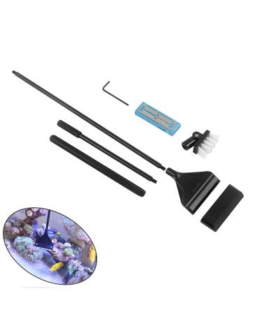 QANVEE Aluminum Magnesium Alloy Aquarium Scraper Cleaner Brush with 10 Stainless Steel Blades for Fish Reef Plant Glass Tank 26-Inch - Buy Online on GoSupps.com
