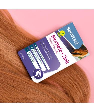 Sanotact Beer Yeast + Zinc | Vegan Skin Hair & Nails Vitamins | 60 Tablets with Biotin B12 B6 & Vitamin C - Buy Online on GoSupps.com