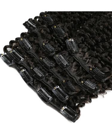 8 Piece Clip-In Extensions 100% Remy Human Hair - Virgin Afro Kinky Curly Hair 1# Black 120g 14-Inch - International Shipping Available - Buy Online on GoSupps.com