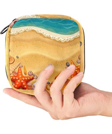 Shells on Beach Women's Napkin Storage Bag | Portable Menstrual Cup & Breastfeeding Holder for Girls & Teens - Buy Online on GoSupps.com