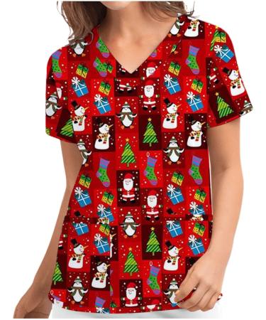 Nurse Uniforms Women UK Workwear Healthcare Tunic V Neck Dog Grooming Christmas Healthcare Tunics Hospital Scrubs Santa Claus Care Work Shirt Christmas Mock Wrap Wrap Mock Healthcare Tunics S Wine - Buy Online on GoSupps.com