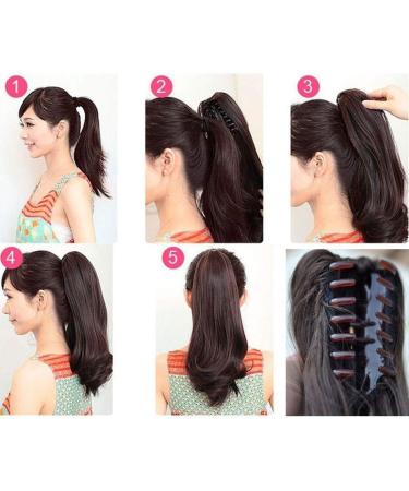 S-noilite Clip-In Ponytail Extension 18 Curly Medium Brown mix Dark Blonde - 145g Synthetic Hairpiece for Women - Buy Online on GoSupps.com