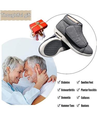 Warm Wool Orthopedic Walking Shoes for Wide Feet - Grey - Men 6/Women 7 - Buy Online on GoSupps.com
