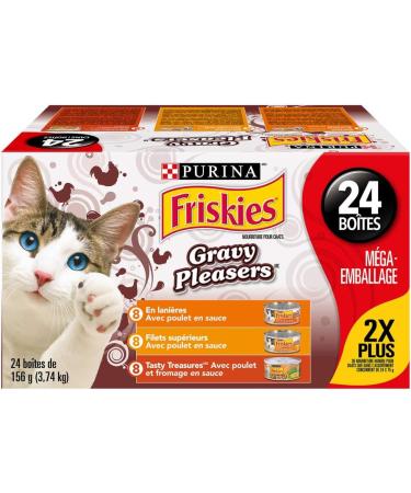 Friskies Gravy Pleasers Wet Cat Food Chicken Variety Pack 3 Flavours - 156 g Can (24 Pack) Gravy Pleasures Gravy Pleasers 156 g (Pack of 24) - Buy Online on GoSupps.com