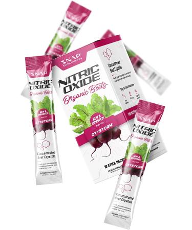 Snap Supplements Nitric Oxide Organic Beet Root Powder - 10 Convenient Single Serve Packs for Natural Energy On-The-Go, Blood Pressure & Heart Health Support - Buy Online on GoSupps.com