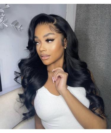 16 Inch Body Wave Brazilian Virgin Human Hair Lace Front Wig for Black Women - Pre Plucked, 180 Density - Buy Online on GoSupps.com