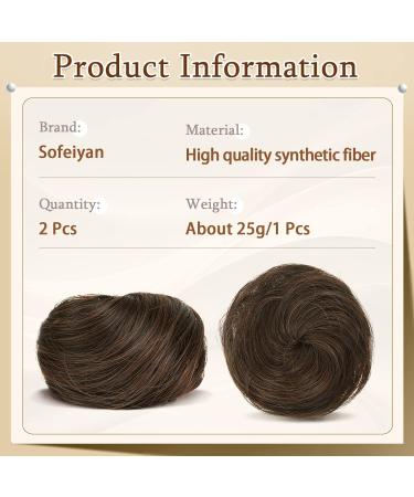 Sofeiyan 2PCS Mini Claw Clip Cat Ears Hair Bun Extension - Darkest Brown & Light Auburn Mixed - Buy Online on GoSupps.com