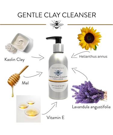BEES of BRITAIN - 99% Natural - Clay Cleansing Lotion - Honey Lavender. Cleanse Hydrate. pH 5.5 Sensitive Skin. We Donate 5% of our Profit to Save Bees + Pollinators. 150ml - Buy Online on GoSupps.com