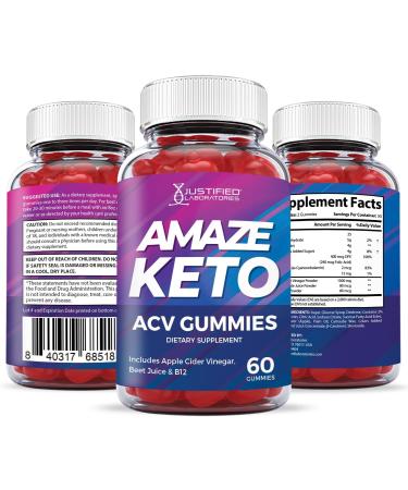 Justified Laboratories Amaze ACV Keto Gummies 1000MG | Pomegranate Juice, Beet Root, B12 | 60 Gummys - Buy Online on GoSupps.com