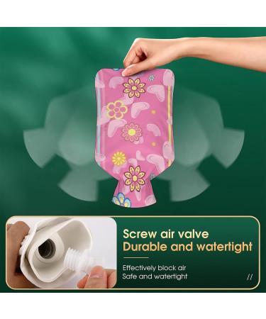 Pink Butterfly Hot Water Bottle with Plush Cover - Ideal Hand Warmer for Adults & Children | 26.5x15.3cm - Buy Online on GoSupps.com