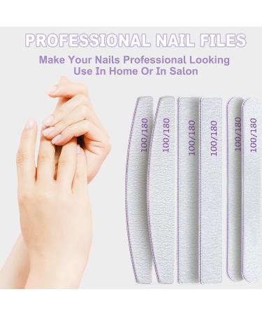 150 Pieces Professional Nail Files - Double Sided 100/180 Grit Emery Boards for Home and Salon Use - Nail Buffers for Natural Nails - 3 Styles Available - Buy Online on GoSupps.com