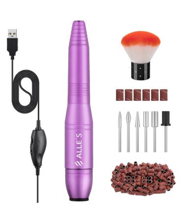 All's nail cutter professionally electrical nail miller 20 000 rpm nail cutter for gel nails portable manicure-pedicure nail drill kit with grinding tapes nail drills and nail brush purple violet - Buy Online on GoSupps.com