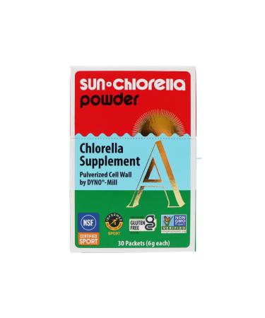 Sun Chlorella Powder Green Algae Superfood Supplement Supports Whole Body Wellness Immune Defense, Gut Health & Natural Energy Boost - Chlorophyll, B12, Protein, Non-GMO - 30 Packets