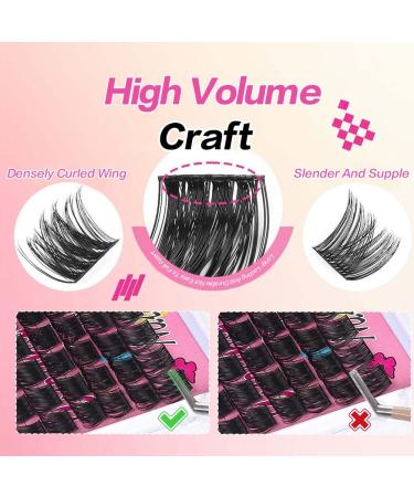 108 Clusters DIY Eyelash Extension Kit - Fluffy C D Curl Waterproof & Long-Lasting False Eyelashes - Korean PBT Material - Buy Online on GoSupps.com