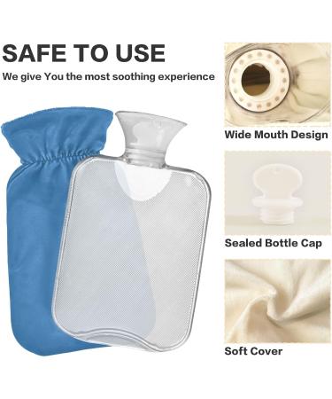 Blue Hot Water Bottle with Cover - 2L Pain Relief & Warmth for Hands Feet & Cramps - International Shipping Available - Buy Online on GoSupps.com