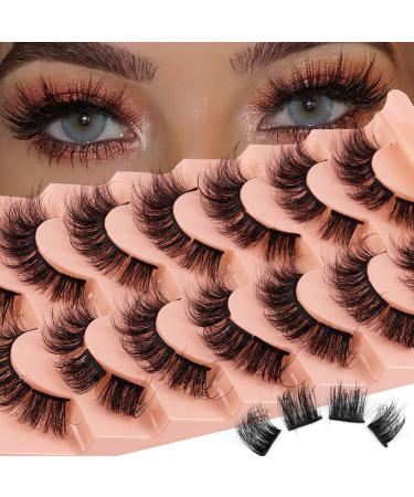 HBZGTLAD 7 Pairs Natural Cluster Fluffy Lashes Extensions Wispy Lashes Natural Look False Eyelashes Individual Lashes 3D Strips Eyelash Extensions DIY Mink Lashes (DIY7-1) - Buy Online on GoSupps.com