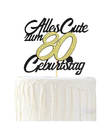 Sumerk 1 piece 80.Birthday Tortendendeko Happy 80th Birthday Cake Topper 80.All good birthday cake topper 80 years cake decoration for 80 birthday cake decoration boy girl woman woman - Buy Online on GoSupps.com