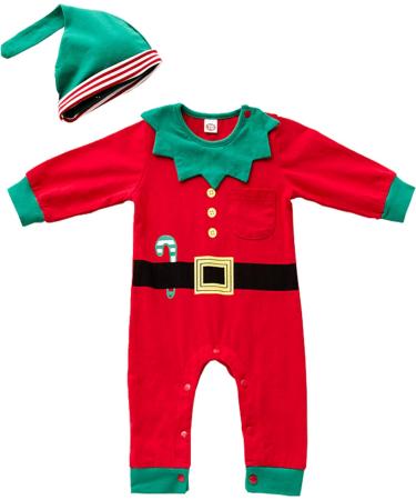 LIKPOJA Newborn Baby First Christmas Elf Outfit - Green Elf Romper for Toddler Girls and Boys 3-6 Months - Buy Online on GoSupps.com