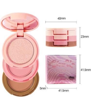 RoseFlower 3-in-1 Makeup Palette | Highlighting, Blush, Contour | Portable Concealer Set | Ultra-Fine Powder for All Skin Types | Perfect Gift for Girls & Women - Buy Online on GoSupps.com