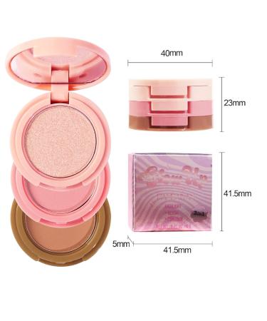 Buy 3-in-1 Makeup Eyeshadow Palettes & Blush Highlighter Contour Waterproof Long-Lasting Natural Luster 2 Pack #2 for Daily Use - Buy Online on GoSupps.com