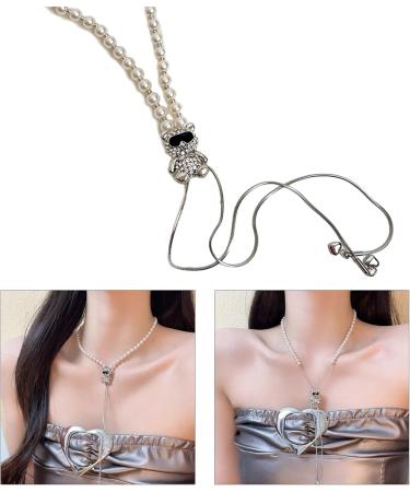 Oralgos Harajuku Necklace for Women & Girls - Trendy Pearl Jewelry with Bear Sunglasses & Cool Designs | 2023 Fashion - Buy Online on GoSupps.com