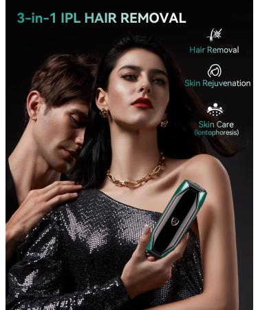 JOVS X IPL Hair Removal Device - Permanent 3-in-1 System with Cooling, Touch Screen, Unlimited Flashes - At-Home Painless Remover for Women and Men - Face, Leg, Arm, Armpit, Bikini Line - Emerald - Buy Online on GoSupps.com