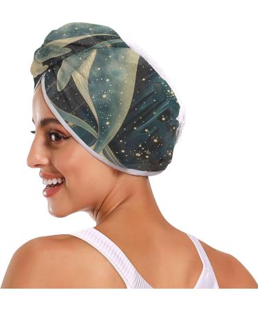 Buy Small Whale in The Sea Hair Towel 2 Pack - Super Absorbent Quick Dry Hair Turbans for Women & Girls - Buy Online on GoSupps.com
