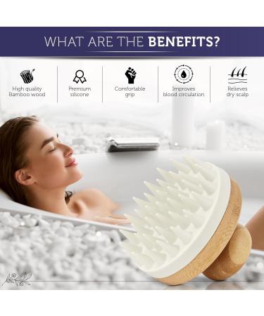 INTER-ESQUE Bamboo Scalp Massager & Shampoo Brush - Gray Head Massage Brush for Ultimate Relaxation & Hair Care - Buy Online on GoSupps.com