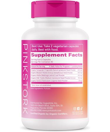 Pink Stork Total Lactation: Breast Feeding Essentials Lactation Supplements for Increased Breast Milk Women-Owned 60 Capsules - Buy Online on GoSupps.com