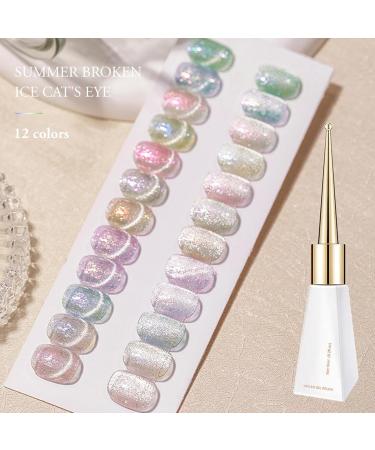 Cat Eye Gel Nail Polish Purple Glitter Magnetic Gel Nail Polish Purple Cat Eye Gel polish Soak Off UV/LED 10Ml Purple Sparkle Holographic 9D Cat Magnetic Nail Polish Nail Art Salon At Home - Buy Online on GoSupps.com