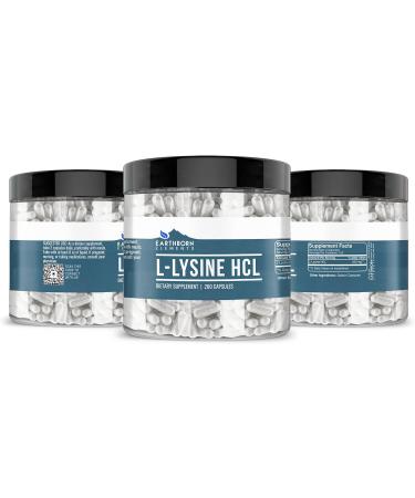 Buy Earthborn Elements L-Lysine HCL 200 Capsules - Pure Undiluted & No Additives - International Shipping Available - Buy Online on GoSupps.com