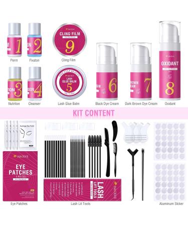  5 in 1 Brow Lift Kit Eyelash Lifting Kit Black and Dark Brown Brow Lift and Lash Lifting Set for Trendy Fuller Brows & Curler Eyelashes - Buy Online on GoSupps.com