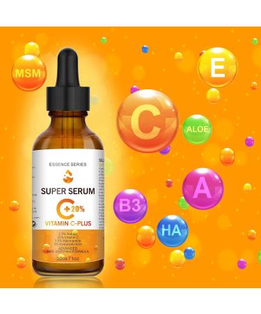20% Vitamin C Serum Strong Antioxidant Collagen Boost Moisturising Formula Brightens Firms and Nourishes Anti-Ageing Skin Care for All Skin Types - Buy Online on GoSupps.com