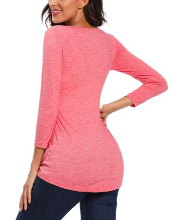 Love2Mi Women's Maternity Nursing Shirt | Layered Design Wrap Top | L-Pink M - Buy Online on GoSupps.com