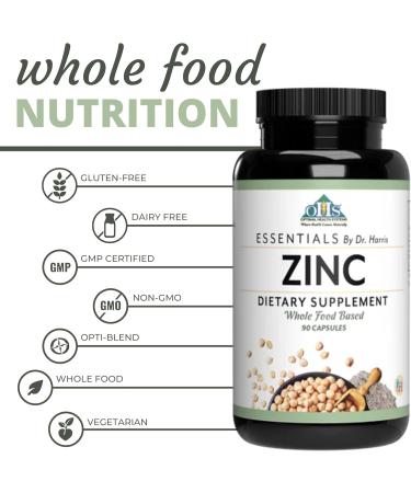 Optimal Health Systems Essential Zinc | Chelated Zinc Bisglycinate for Cellular Skin & Immune Support Vegetarian Non-GMO Gluten & Dairy Free 90 Capsules - Buy Online on GoSupps.com