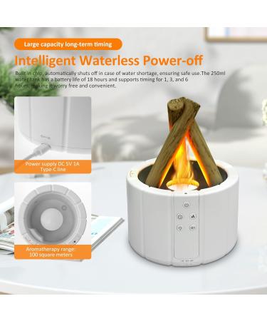 FALESOUL Bonfire Diffuser Bonfire Aromatherapy Essential Oil Diffuser 250ml Mini Bonfire Diffuser with Remote for Home Bedroom Office Remote Control Auto Shut-Off Night Light Gift (White) - Buy Online on GoSupps.com