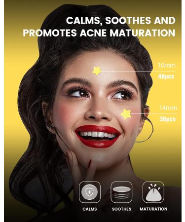 Jefusst Acne Pimple Patch 174 ct | Invisible Hydrocolloid Acne Spot Healing Patches with Tea Tree Oil & Calendula Oil | 6 Sizes, Yellow-Star-Shaped | Zit Patches for Face - Buy Online on GoSupps.com