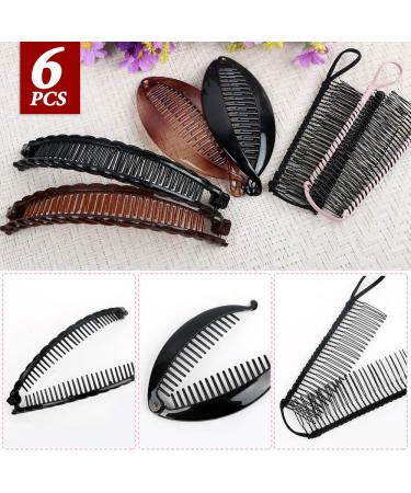 FLOFIA Vintage Banana Hair Clips - 6 Pcs Stretchable Hair Accessories & Jewelry - Buy Online on GoSupps.com