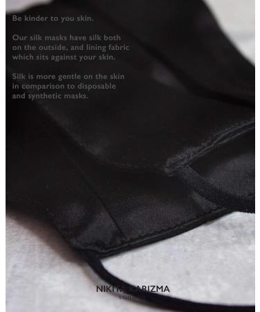 KARIZMA Beverly Hills Black Silk Face Mask for Women - Washable & Reusable Designer Facemask - Buy Online on GoSupps.com