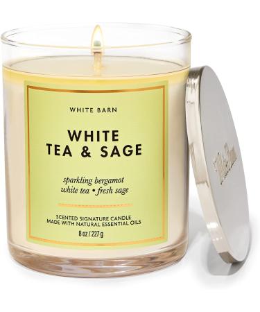 Buy Bath & Body Works White Barn 1-Wick Candle with Essential Oils - 7 oz | White Tea & Sage - International Shipping Available - Buy Online on GoSupps.com
