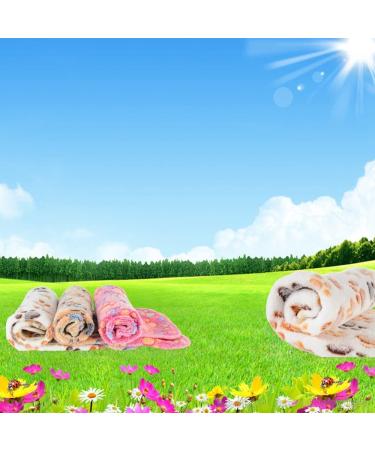 Innext 3 Pack Puppy Blanket for Pet Cushion - Soft Warm Sleep Mat for Small Dogs and Cats - Paw Print Design in Brown, Pink, and White - Buy Online on GoSupps.com