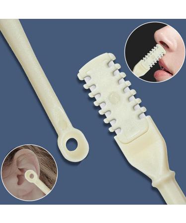 2024 Upgrade 2-in-1 Nasal Hair Cutter & Ear Picker - Portable 360 Nose Hair Trimmer for Men & Women - Double Sided Design (Beige) | International Shipping - Buy Online on GoSupps.com