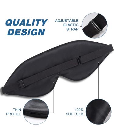 Alaska Bear Mulberry Silk Sleep Mask 22 Momme Luxury Cool & Lustrous Eye Cover - Black New Version - Buy Online on GoSupps.com