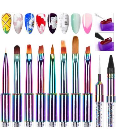 RIYAN Dual Ended Nail Art Acrylic UV Gel Extension Builder Flower Painting Pen Brush UV Gel Nail Art Brush Manicure Tool 6 - Buy Online on GoSupps.com