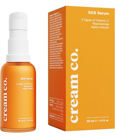 cream co. 30ml SOS Serum for All Skin Types Vitamin C Protects Against Environmental Factors Brightening Sauce Hydration Serum Vegan Renews Revitalizes Serum - Buy Online on GoSupps.com