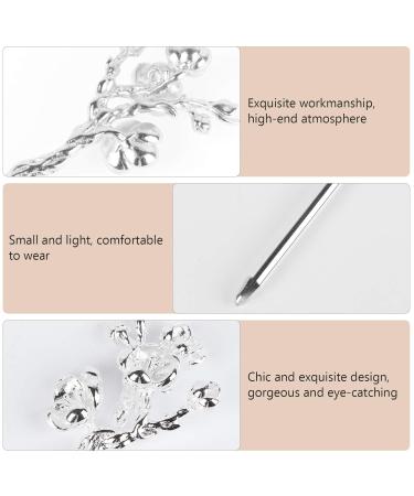 Vintage Chinese Metal Hair Stick with Rhinestones - Stylish Silver Hairpin for Women | Elegant Bun Styling Accessory - Buy Online on GoSupps.com