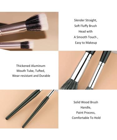 Dpolla New Expert Pro Duo Fiber Stippling Makeup Brushes - 2PCS Set for Foundation, Powder, Highlight, Cream, Blush - Black - Buy Online on GoSupps.com