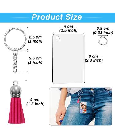 120Pcs Sublimation Keychain Blanks Set with Tassels, Rings & Jump Rings - DIY Crafting Kit - Buy Online on GoSupps.com